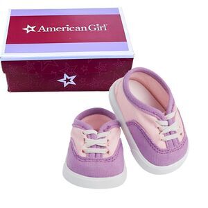 American Girl Doll TWO TONE SNEAKERS Pink Purple Tennis Shoes Accessories BOX!